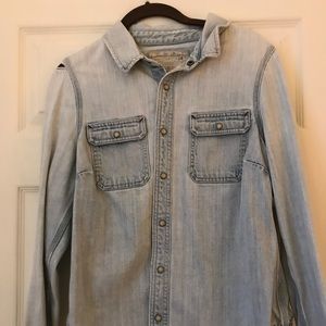 All saints size small light denim button down